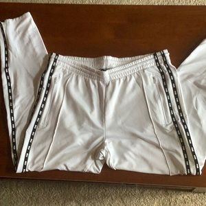Victoria’s Secret PINK white joggers with zippers